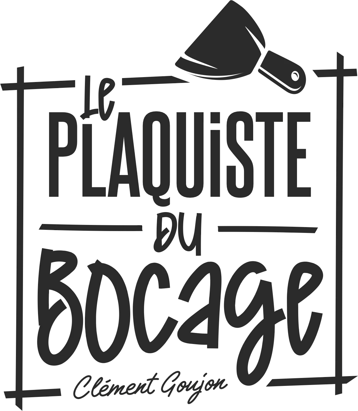logo en noir et blanc du plaquiste du bocage